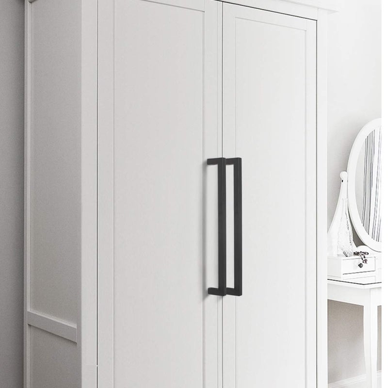 KNOBWELL 6 Pack Black Cabinet Pulls 12-3/5 inch Bathroom Cabinet Handles Long Stainless Steel Kitchen Cupboard Handles 12-3/5" Hole Spacing, 13" Overall Length - Image 3